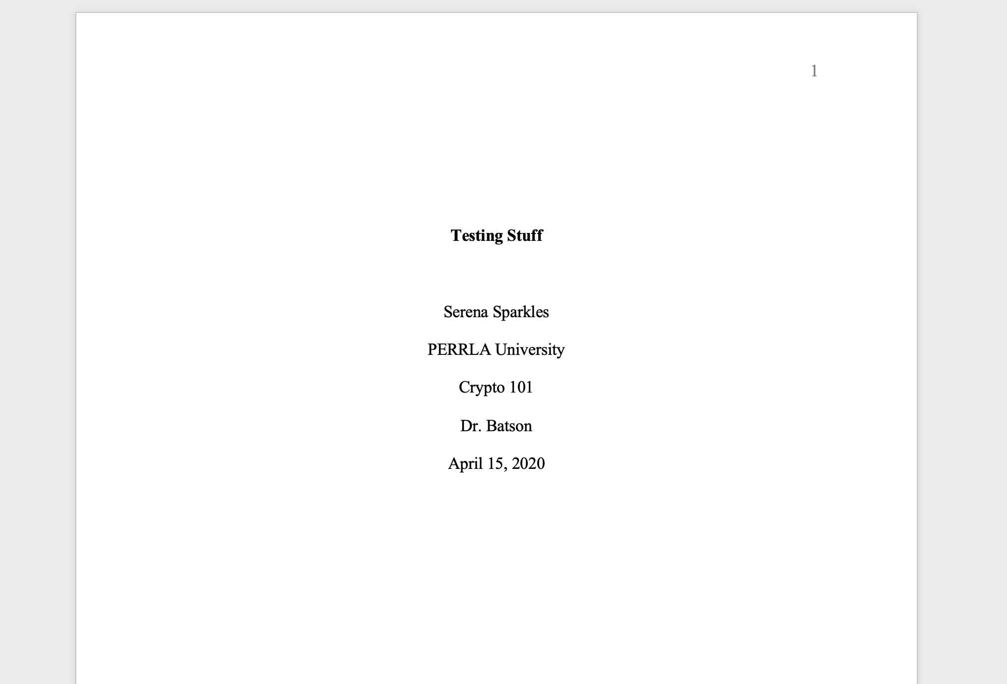 APA 7 Student Research Paper title page example